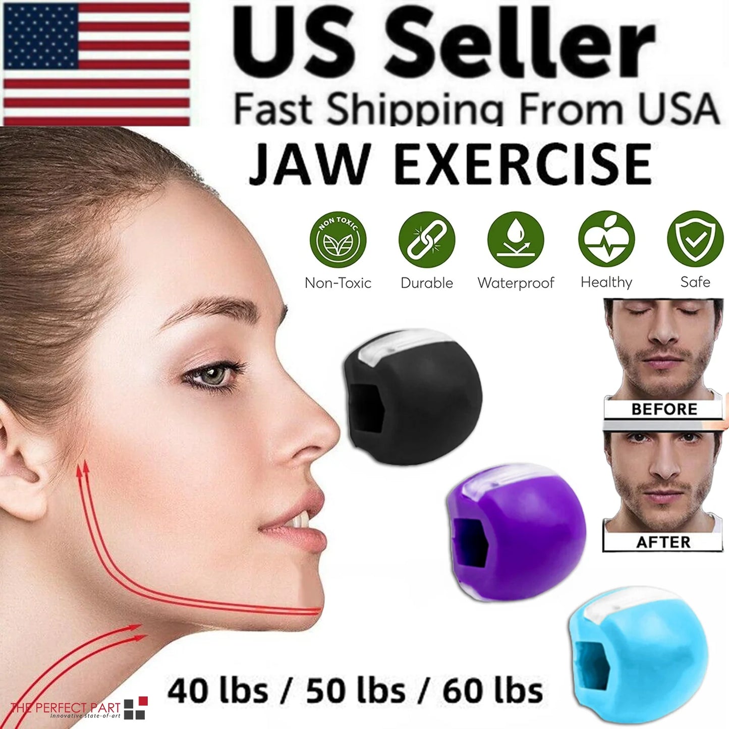 Transform Your Look with Our 3PCS Jawline Exerciser Set - Achieve a Defined Jawline with Ease!